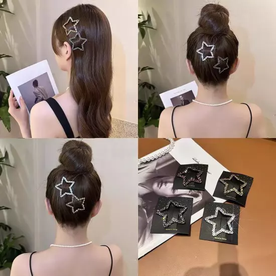 Women Star Hair Clip Hairpin Barrette Stick Bobby Pin Metal Snap Side Clip