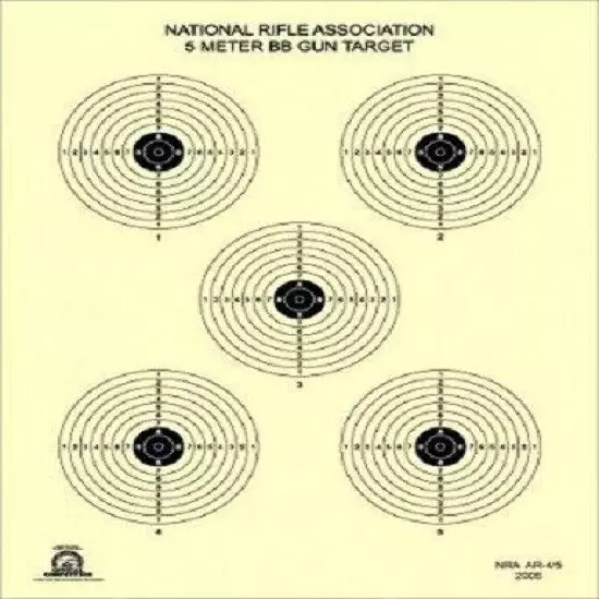 NRA 5 Meter BB Gun Target - NRA AR-4/5 (100 ct) Tagboard