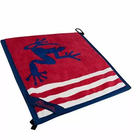 Frogger Golf Amphibian Wet/Dry Golf Towel, Red/White/Blue Assorted Colors 