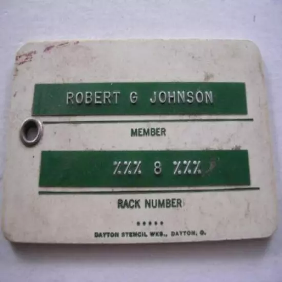 1965 Season Ticket Tag for Elk's Country Golf Club Ashland WI Robert G Johnson