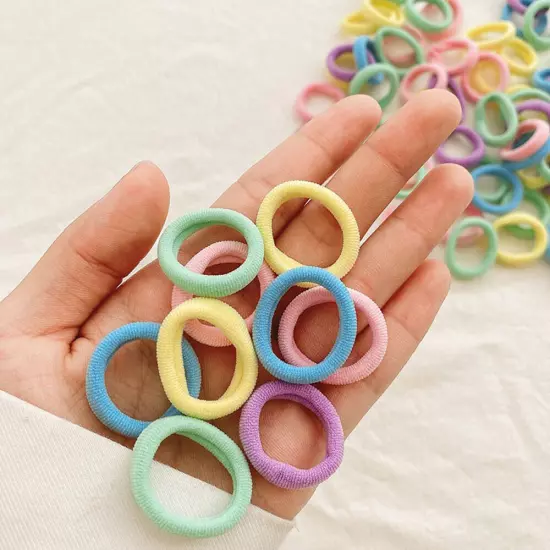 100PCS Mini Small stretchy Endless Elastics Girls kids hair Bobbles Bands