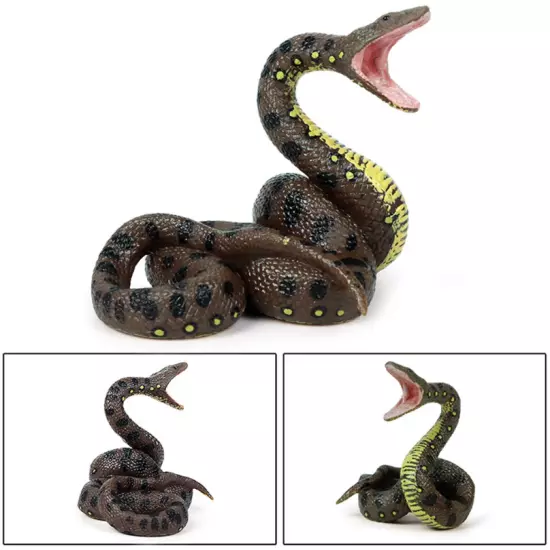 Kid Realistic Open Mouth Snake Toy Scary Big Python Prop Halloween Party Garden