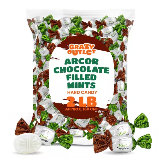 Arcor Chocolate Filled Mints Hard Candy Bulk Pack 2Lbs