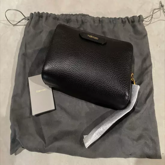 Tom Ford Grained Calfskin Medium Cosmetic Pouch Black Dust Bag (DAMAGED!)