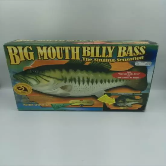 1998 Big Mouth Billy Bass Singing Fish Take Me To The River Open Box