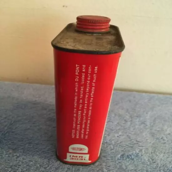 Vintage Dupont Smokeless Powder IMR-3031- Empty 1 Pound Metal Can