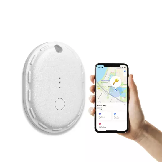 Laser Mini Smart Tag Bluetooth Tracker with Apple Find My (White)