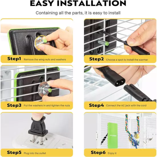 15W Bird Cage Heater, Snuggle-Up Bird Warmer with Thermostatically Controlled