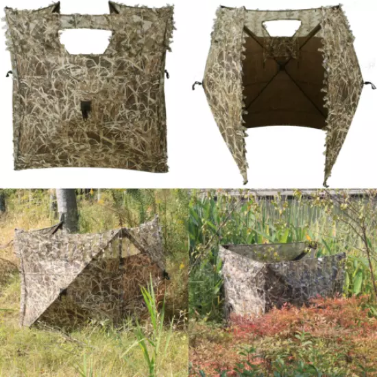 Pop Up Hunting Ground Blind 2 Person Camo Portable Lightweight Big Deer Tent