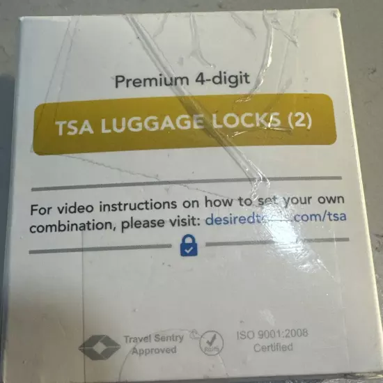 Luggage Locks 2 Pack 4 Digit Combination Steel Padlocks TSA Approved Travel Lock