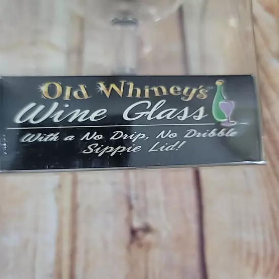 Old Whiney's Wine Glass with a No Drip, No Dribble Sippie Lid stem 2001 Vintage