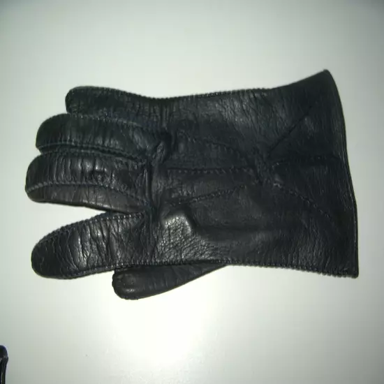 Vintage 50's Czechoslovakia Black Kid Leather Gloves - Small