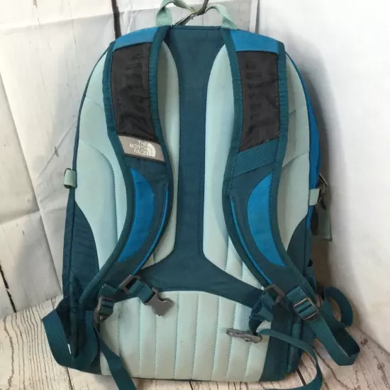 The North Face Surge II Blue Backpack Multi Compartment Bottle Holder Travel 