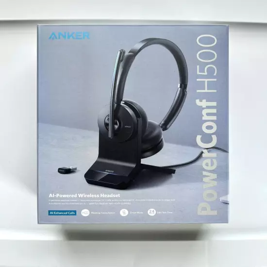 Anker PowerConf H500 Wireless AI Bluetooth Headset with Charging Stand A3511012