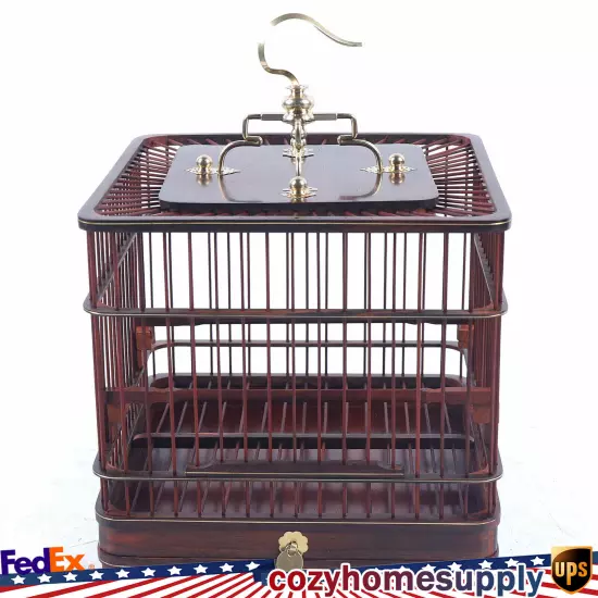 Vintage Retro Bird Cage Wooden Aviary House Birdcage Parrot Macaw with Stand New