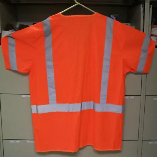 Safety Vest ANSI Class 3 Flourescent Orange 1291-O Lot of 10 Vests