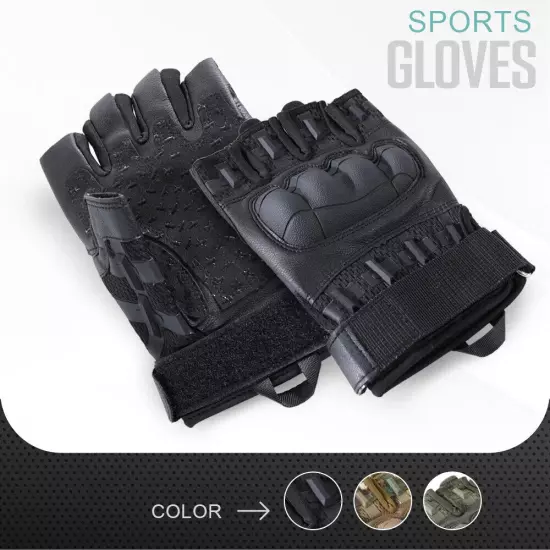 Fingerless Gloves Gloves Non-Slip Breathable Hard Shell Half Finger Protective