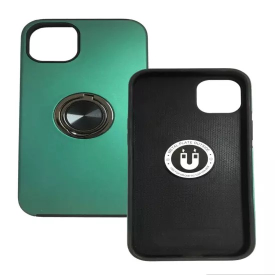 Silky Smooth Magnetic Ring Kickstand Case For iPhone 14P/15P, Free Temper Glass