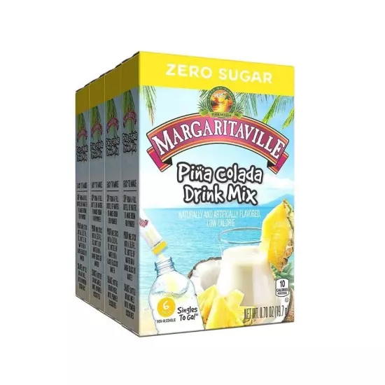 Singles To Go Water Drink Mix - Pina Colada Flavored, Non-Alcoholic Powder St...