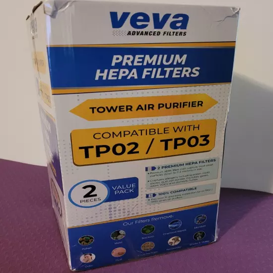 Premium Hepa Filters TP02/TP03 (2) Pack For Dyson Tower Air Purifier By Veva