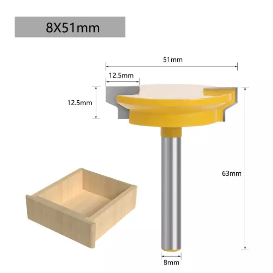 8mm Shank Drawer Front Joint Lock Router Bit Tongue & Groove Cutter