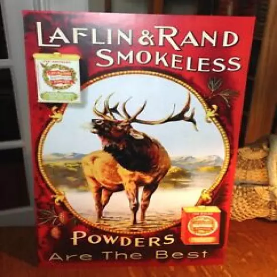 REPRODUCTION Laflin & Rand Gunpowder with Elk Standing Advertising Die-Cut