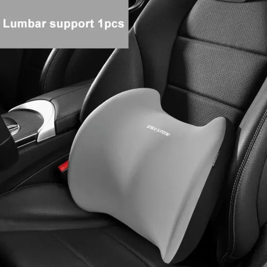 Car Leather Headrest Lumbar Support Rest Neck Pillow Back Cushion Waist Supports