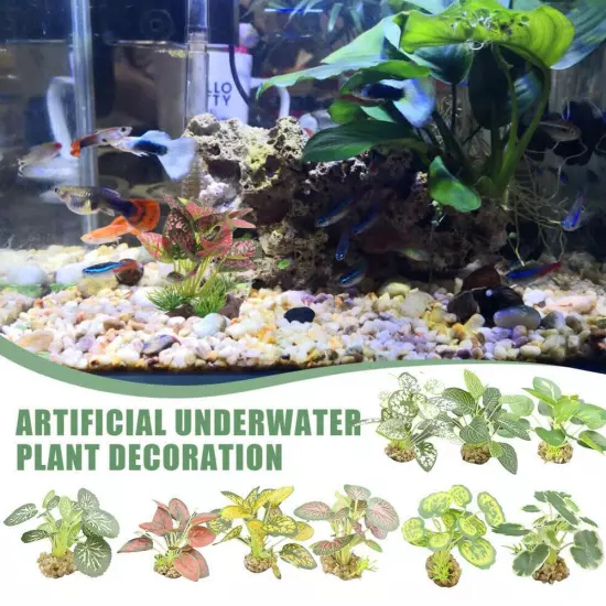 Artificial Water Plants Aquarium Silk Plastic Fish Tank Decorations Large Hot W8