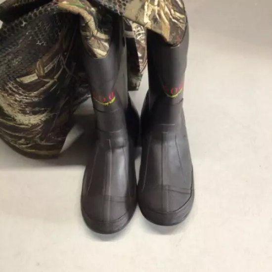 DUCKS UNLIMITED Realtree Max 5 CHEST WADERS W/BOOTS 600g THINSULATE Sz 7 V43