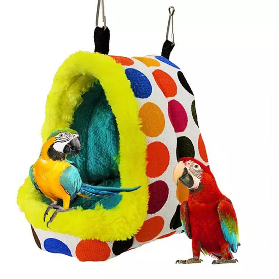 Pet Nest Plush Bird Cave Cage Warm Hanging Sleeping Bed Hut Tent Parrot Hammock