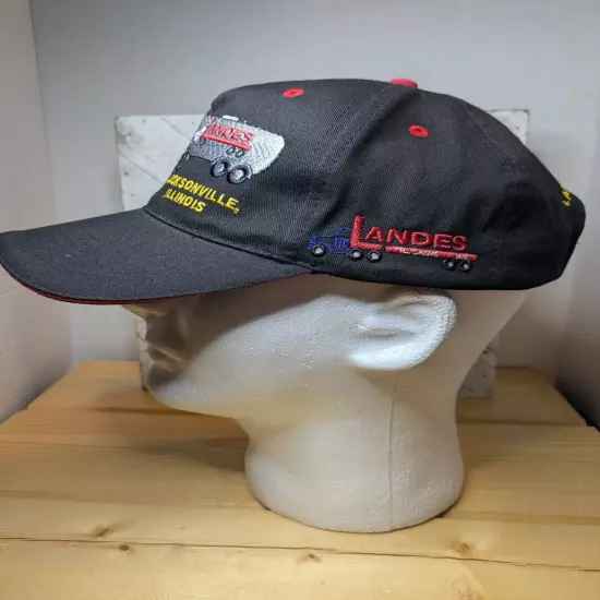 Landes Trucking Hat Jacksonville Illinois- Black Adjustable