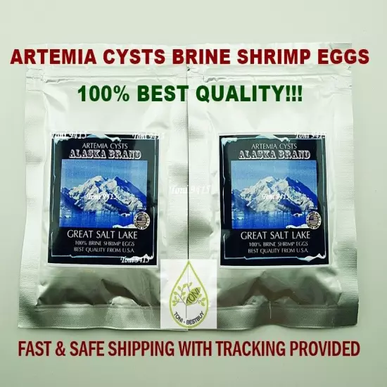 BEST Artemia Cysts 50g. Brine Shrimp Egg 100% ALASKA USA PREMIUM Quality 90%