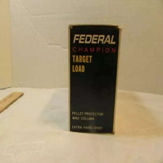 VINTAGE FEDERAL CHAMPION TARGET LOAD 12GA SHELLS Box Empty