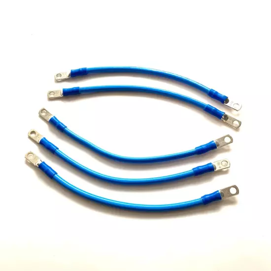 5 pcs - 4 Awg HD Golf Cart Battery Cable 5 pc blue HD Club Car 1983-Up Set