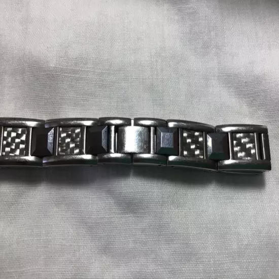 SHR Tungsten Carbon Fiber Men's 8-1/2” Clasp Bracelet, See Photos