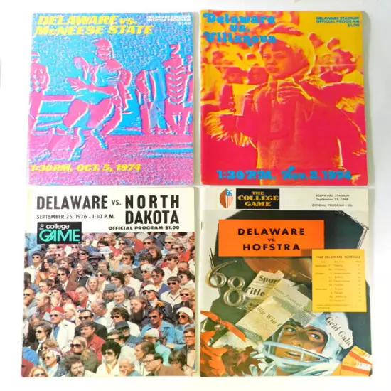 Lot of (23) Different 1968 to 1977 Delaware College Football Programs