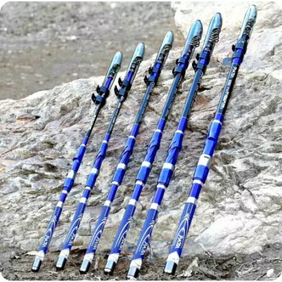 Spinning Fishing Rod Pole High Carbon Lure Fast Super Hard Telescopic Portable S