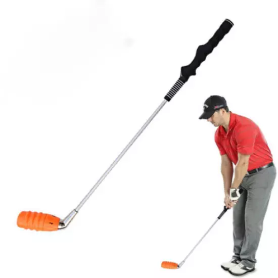 Golf Swing Trainer Training Grip for Indoor Tempo Strength Home Practice Orange.