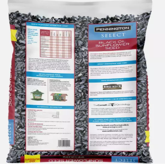 Pennington Select Black Oil Sunflower Seed Wild Bird Feed 10, 20 & 40 Lb Bag USA