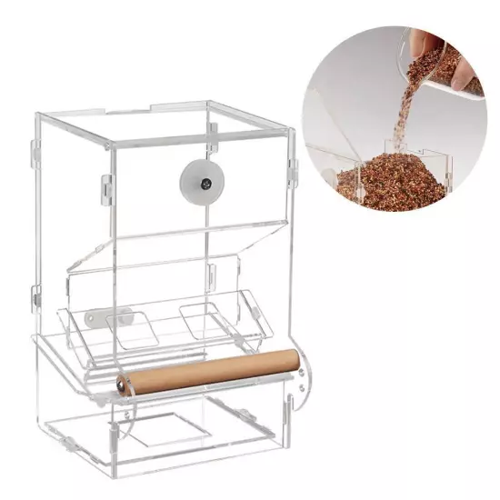 Auto Bird Feeder-Cup No Mess Bowl Cage Automatic Feeding ParrotCockatiel= R4O1