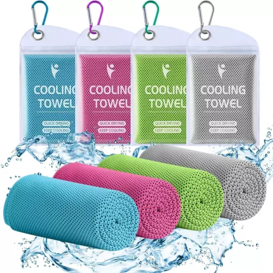 Portable Instant Cooling Towels 40"x12" - Perfect for Fitness, Camping & Running