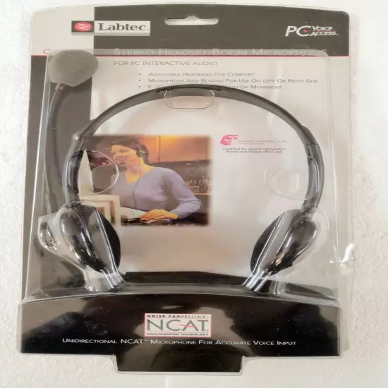 Labtec C-322 Stereo Headset/Boom Microphone