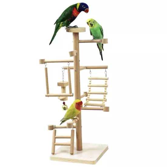 Bird Playground Parrots Play Stand Parakeets Play Gyms Set Toy Birdcage Stand...