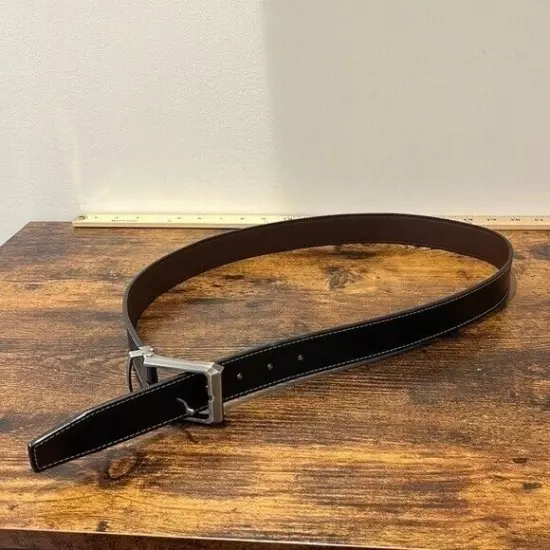 Tonly Monders Black Brown Reversible Leather Belt size 34 men