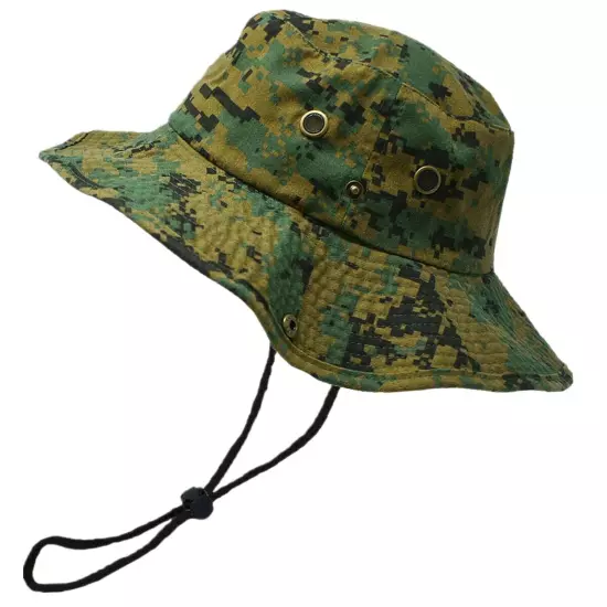 Unisex 100% Cotton Bucket Hat Fishing Camping Safari Boonie Sun Brim Summer Cap