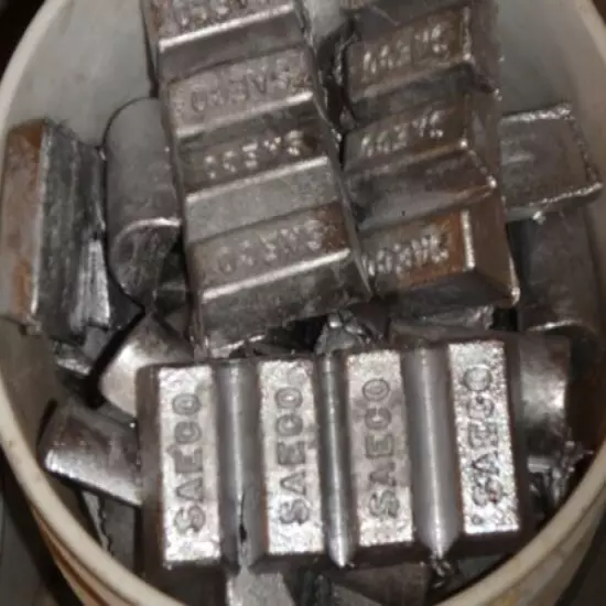 50 pounds of lead ingots melted down from an indoor range. 