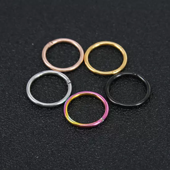 Surgical Steel Hinged Segment Hoop Ring Sleeper Lip Ear Nose Body Piercing 1PC