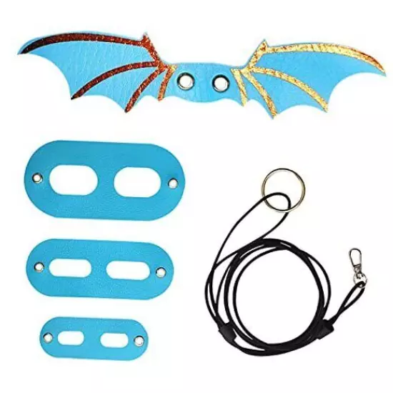 Cnorialy 5 Pcs Lizard Bearded Dragon Leash Harness Adjustable Leash Bat Blue