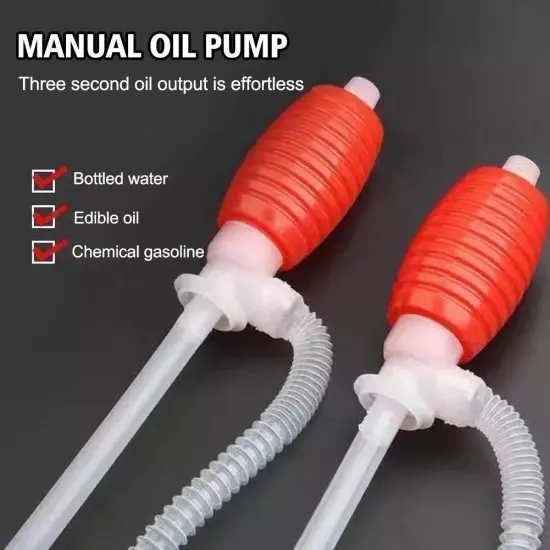 Universal Car Siphon Pump Liquid Gas Fuel Oil Water Hose Transfer Manual Sucker