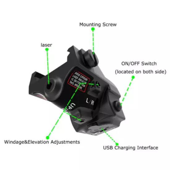 Rechargeable Pistol Green Blue Laser Sight for Glock 17 18 20 G2C Picatinny Rail